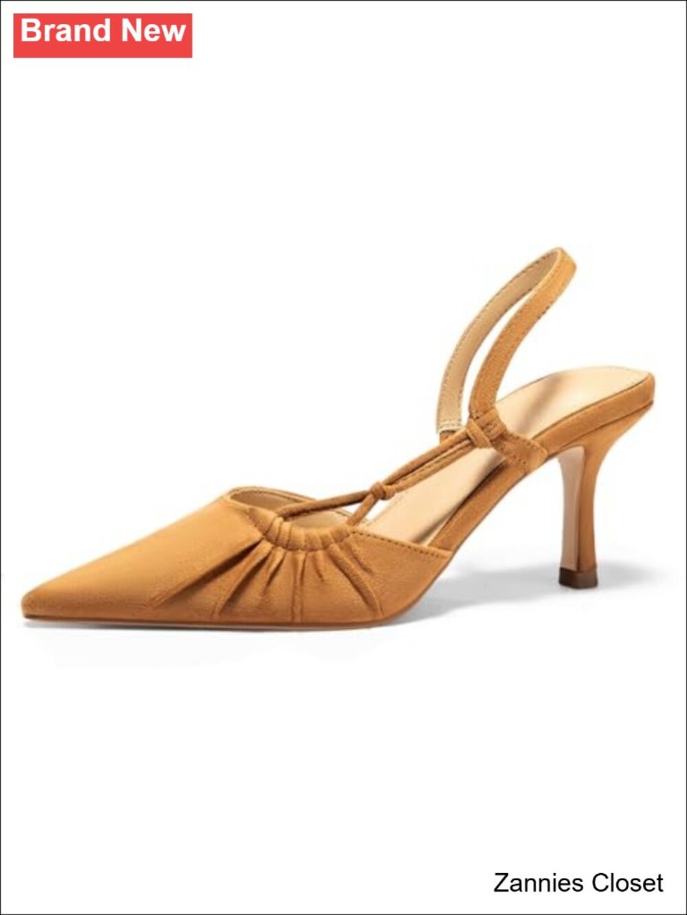 ✨ Coutgo Slingback Kitten Heels Closed Pointed Toe Pumps D'Orsay Dress Shoes